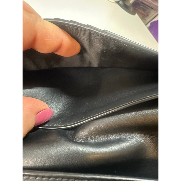 Women's Bottega Veneta Wallet in Black with Green Trim, One Size - Picture 9 of 9